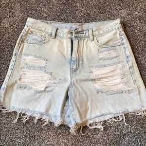 American Eagle distressed mom shorts